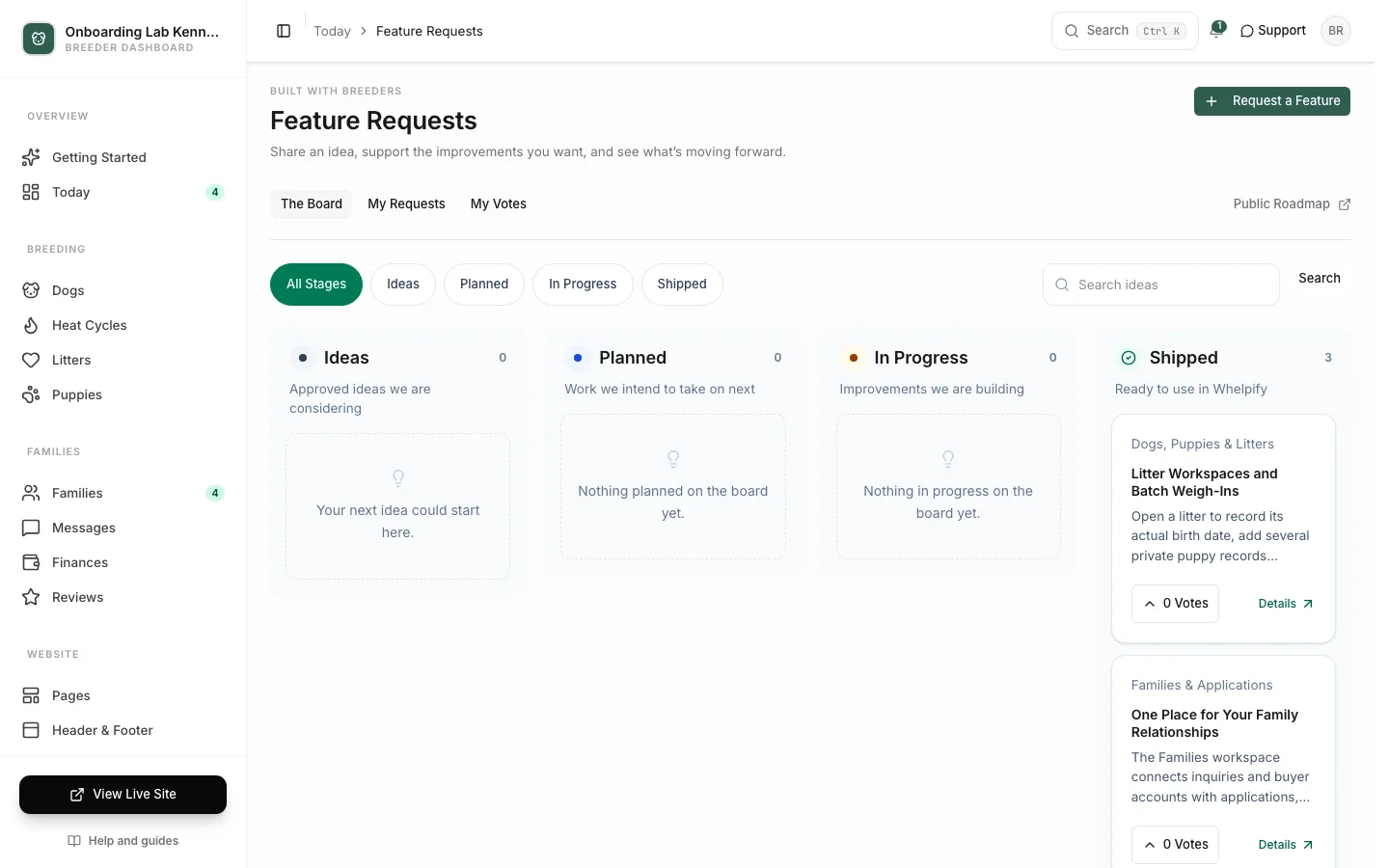 Feature Requests With the Four Roadmap Stages